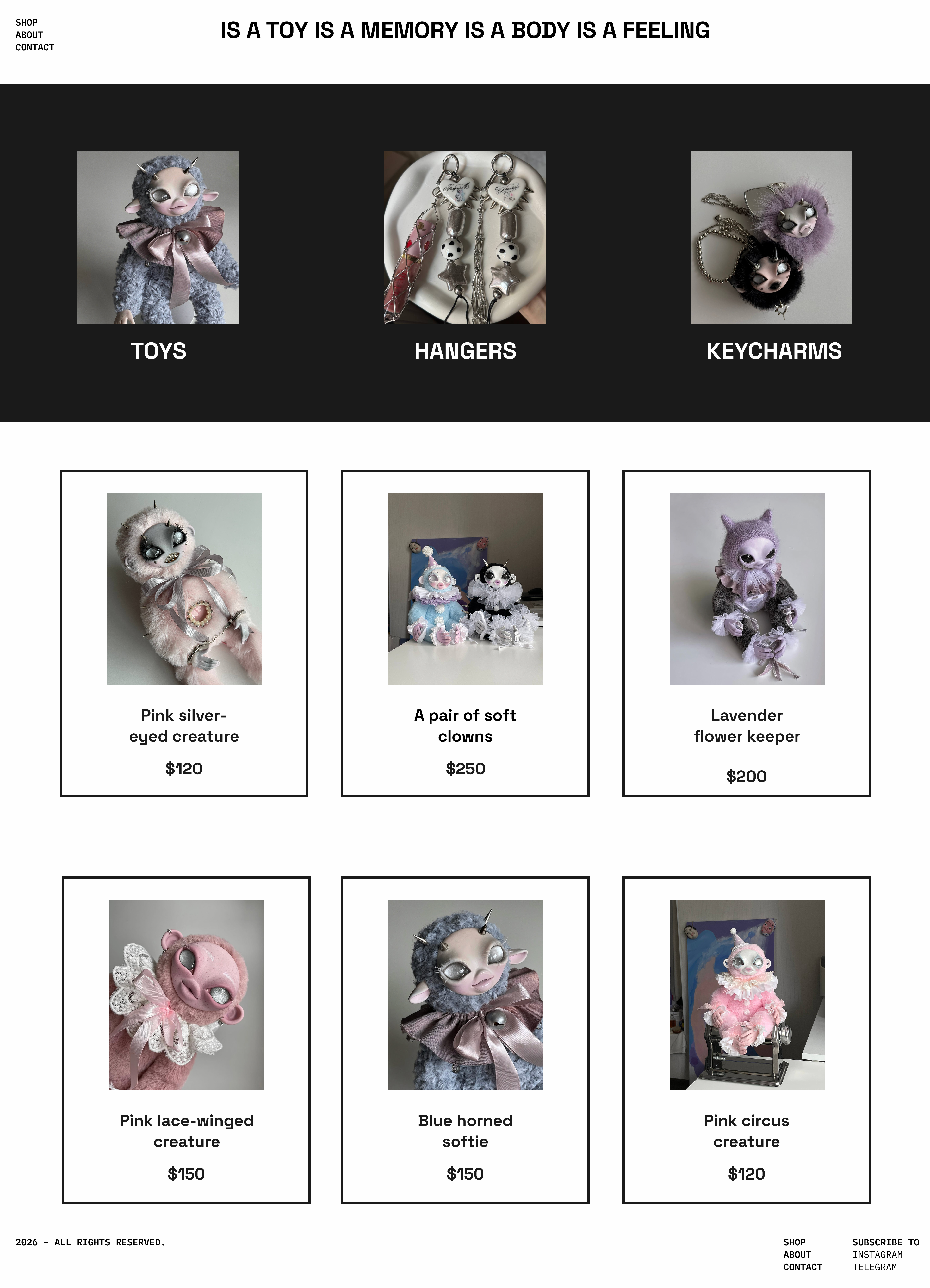 Handmade toy shop catalog preview