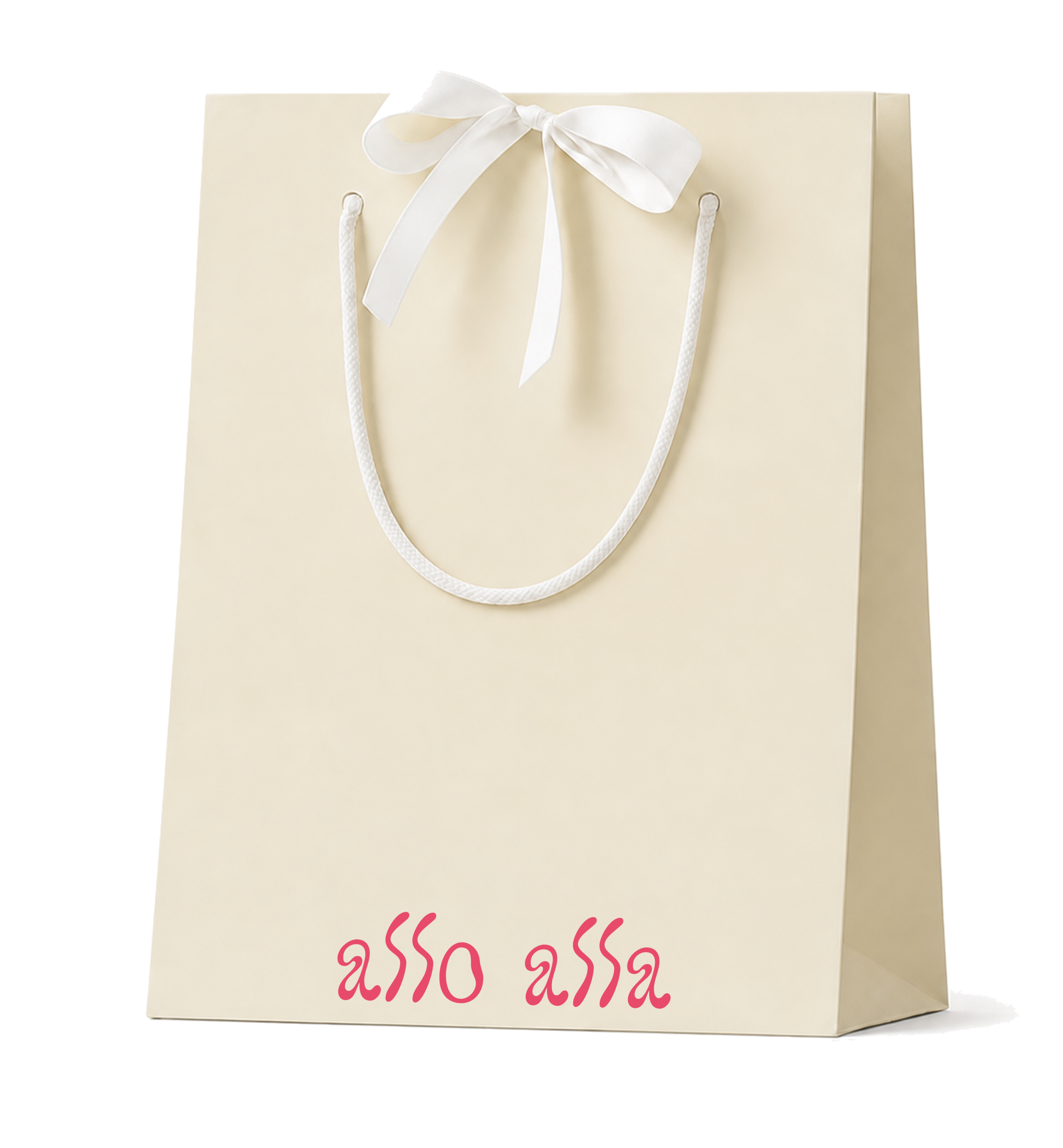 Cream ALLO ALLA shopping bag front with wordmark