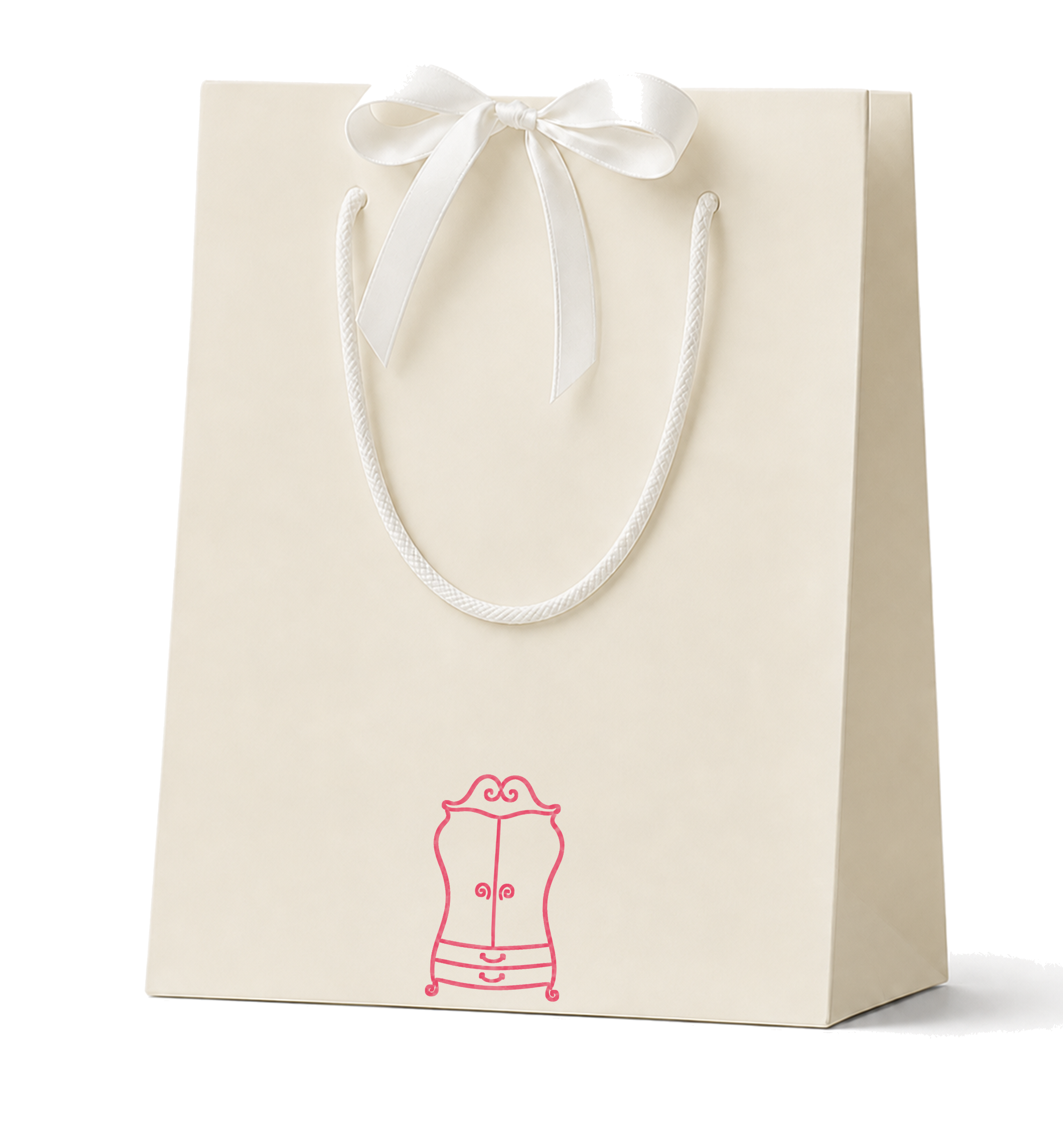 Cream ALLO ALLA shopping bag back with wardrobe mark